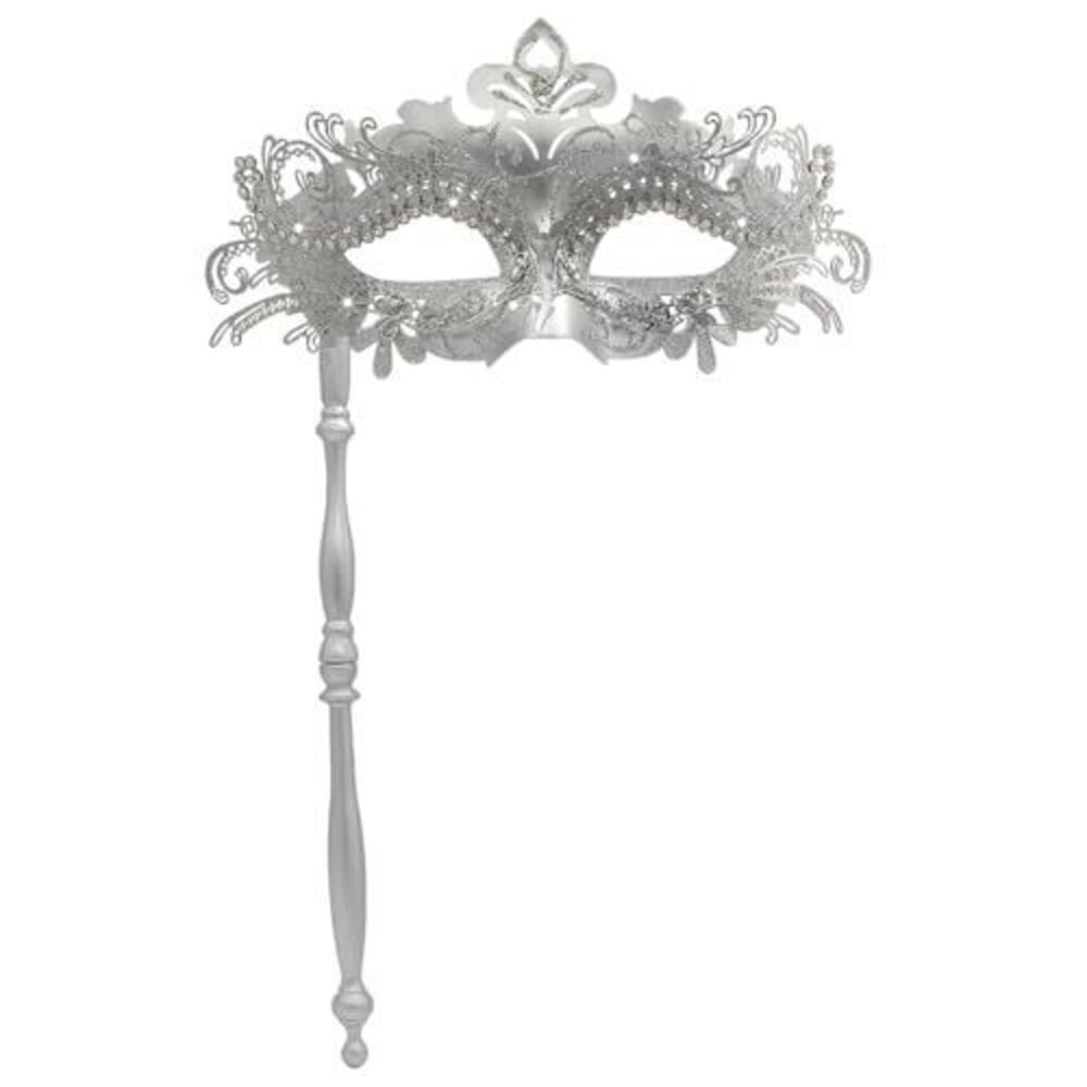 9094 Masquerade Mask with Stick, Handheld Mardi Gras Mask,Venetian Party